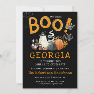 Carte Little Boo Fête d'anniversaire Halloween fantôme