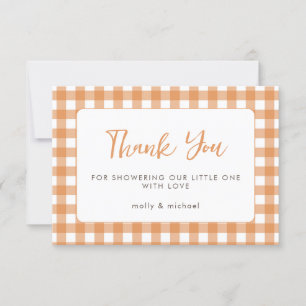 Carte Little Cutie Pie Fall Citrouille En vichy Baby sho