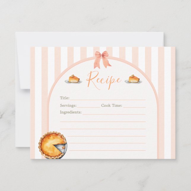 Carte Little Cutie Pie Orange En vichy Recette d'anniver (Devant)