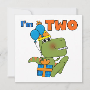 Carte Little Dino 2e Anniversaire Tshirts et cadeaux