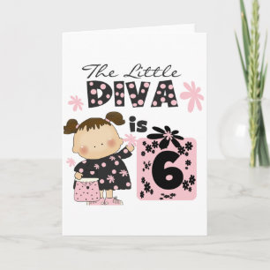 Carte Little Diva 6th Birthday Tshirts et cadeaux