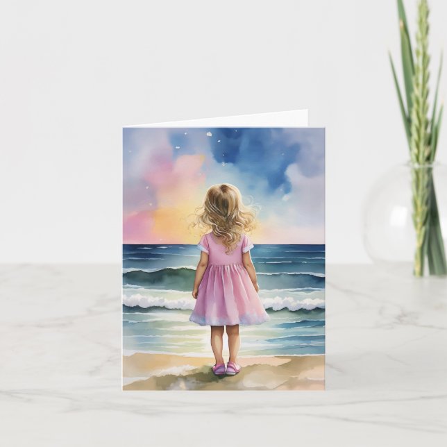 Carte Little Girl on the Beach papeterie (Devant)