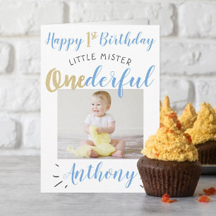Carte Little Mister Onedering 1er Anniversaire Photo
