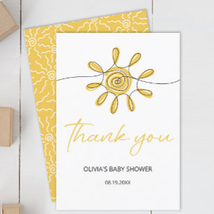 Carte Little Ray Of Sunshine baby shower merci