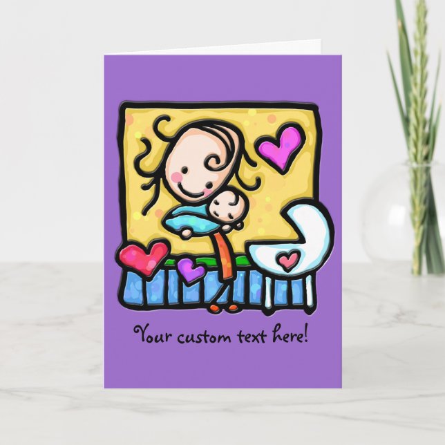 Carte LittleGirlie adore son bébé ! (Devant)
