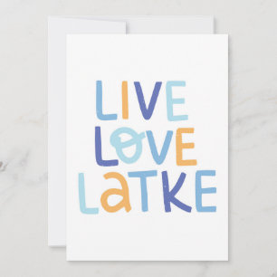 Carte Live Love Latke Hanoukka Design