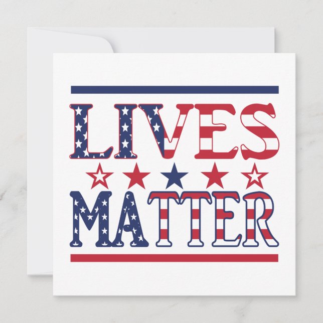 Carte Lives Matter - Drapeau américain (Devant)