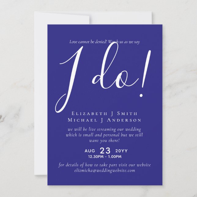 Carte Livestreaming Wedding Invite - Regardez-Nous Dire  (Devant)