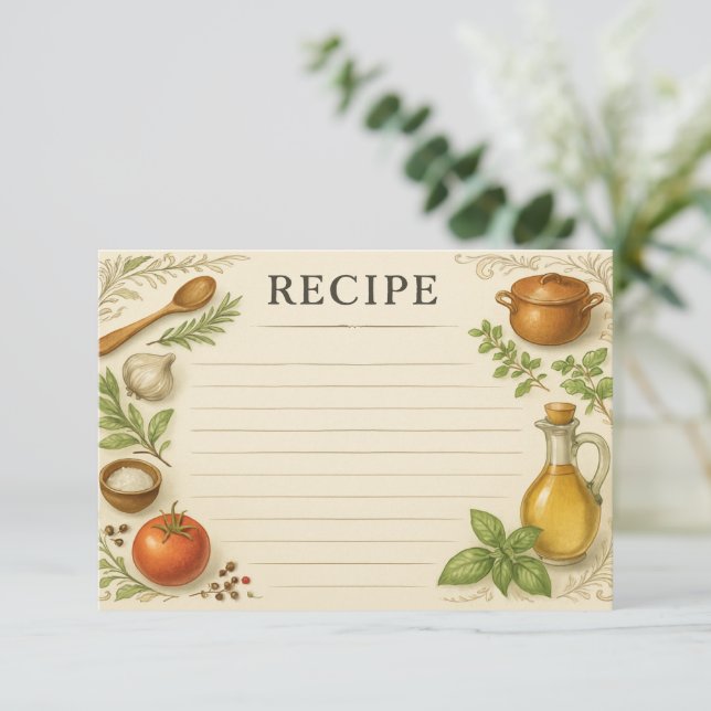 Carte Living in Tuscany Recipe Card (Debout devant)