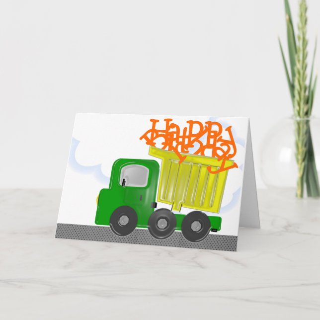 Carte Livraison de camion Jaune Anniversaire (Devant)