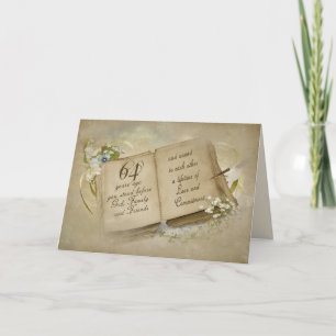 Carte Livre ancien pour 64e anniversaire de mariage