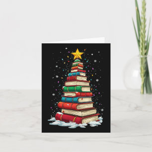 Carte Livre Arbre de Noël Livre Lover Professeur Bibliot