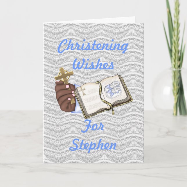 Carte Livre de Christening Garçons (Devant)