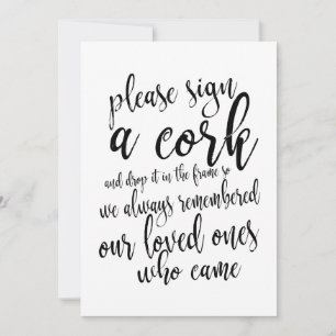 Carte Livre d'or bouchon de vin Signe de mariage abordab