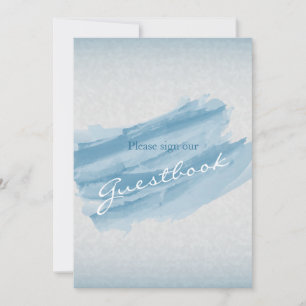 Carte Livre d'or de mariage - Aquarelle bleue moderne
