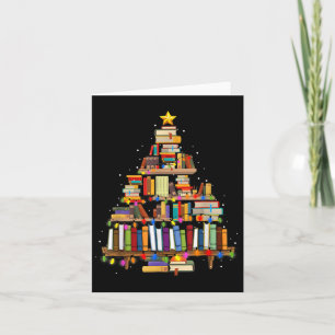 Carte Livre Noël Arbre Lumières Professeur Bibliothécair