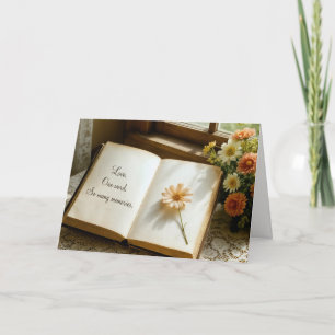 Carte Livre ouvert vintage d'anniversaire