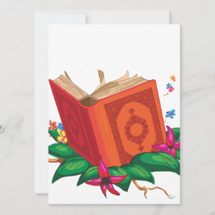 Carte Livre Saint sur les Feuilles entouré de fleurs
