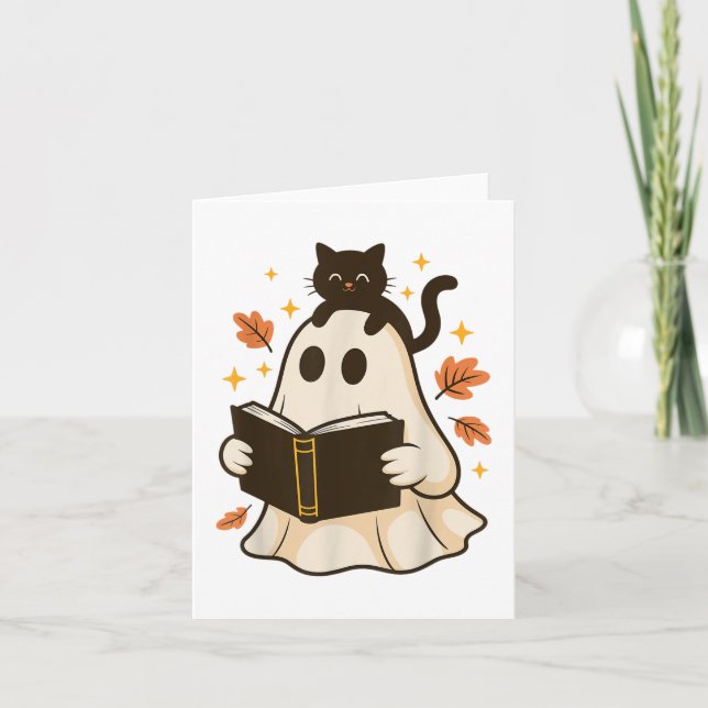 Carte Livres Ghost Lecture Livre Halloween Bibliothèque  (Devant)