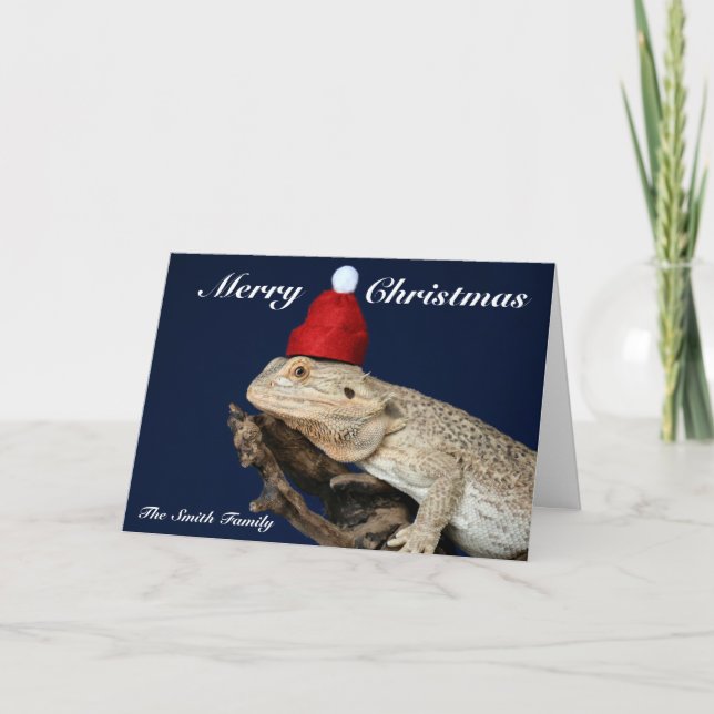 Carte Lizard de Dragon à oreilles - Noël du Père Noël (Devant)