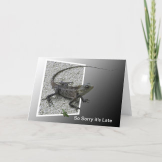 Carte Lizard Flick Belated Birthday Card