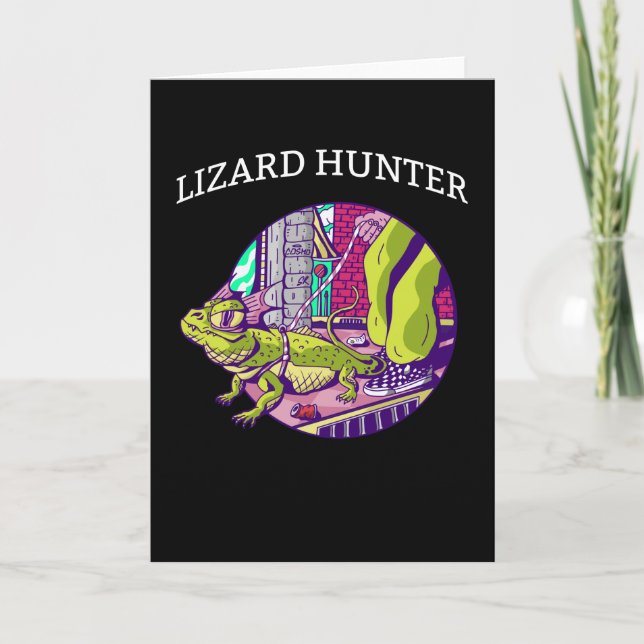 Carte Lizard Hunter Green Gecko Iguana Gekko Hommes Liza (Devant)