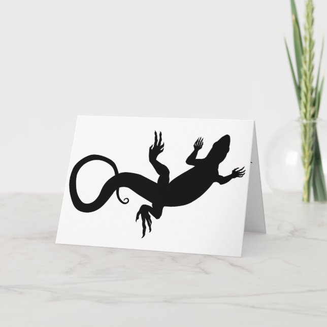 Carte Lizard Reptile Art Blanc Carte de voeux pers (Devant)