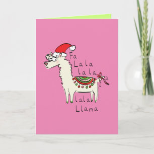 Carte Llama Cute Drôle Noël Vacances