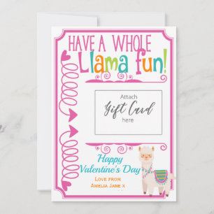 Carte Llama Fun Valentine's Day Détenteur de carte-cadea