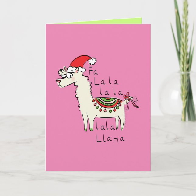 Carte Llama Mignon Drôle de Noël Vacances (Devant)