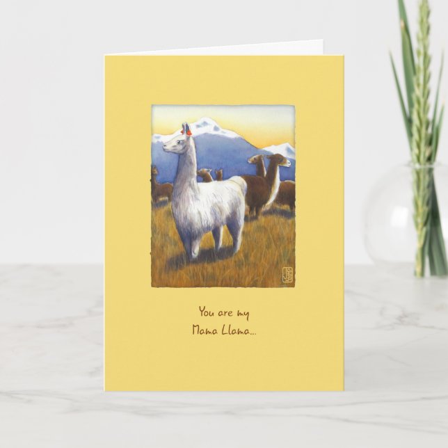 Carte Llamas sur le Maïs le jour de la Fête des Mères (Devant)