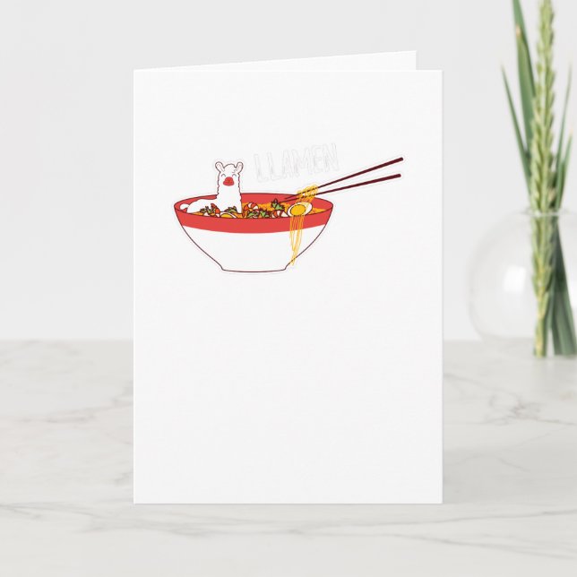Carte Llamen Funny Llama Ramen Cadeau Pour Les Amateurs  (Devant)
