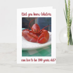 Carte LOBSTER VIT POUR ÊTRE "100" = HEUREUX **60ème** HU