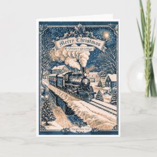 Carte Locomotive de Noël