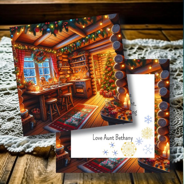 Carte Log Cabine Cuisine Festin Noël décoré (Créateur téléchargé)