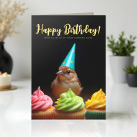 Logo Amusant mignon Entreprise Bruant Oiseau Anniv