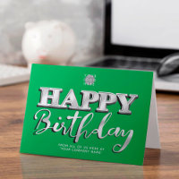 Logo Argent 3d Vert brillant Business Anniversaire