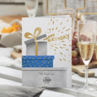 Logo Cadeaux Amusants Boîtes Grises Joyeux Anniver