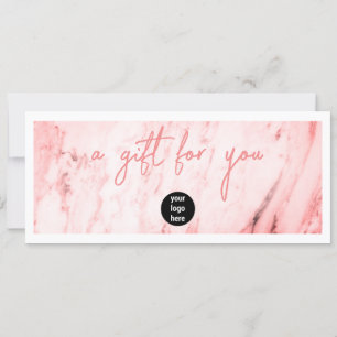 Carte Logo commercial en marbre rose QR Code Certificat