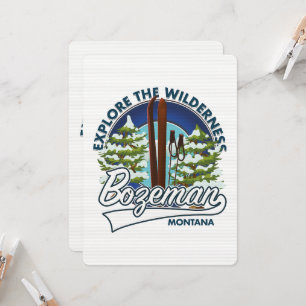 Carte logo d'affiche de ski Bozeman Montana