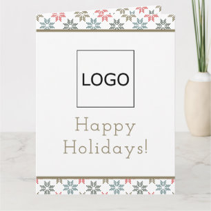 Carte Logo de l'entreprise Holiday Poinsettia, Festive é