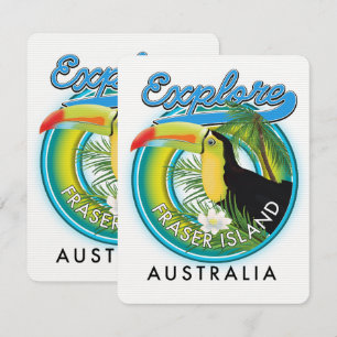 Carte logo de l'île Fraser Australie exploration