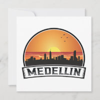 Logo de Medellin Colombia Sunset Skyline City