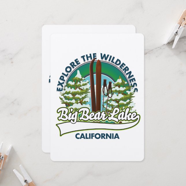 Carte Logo de ski Big Bear Lake California (Devant/Arrière en situation)