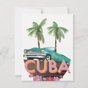 Carte logo de voiture classique cubaine