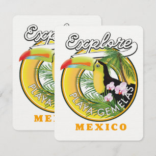 Carte Logo de voyage Oaxaca Mexique