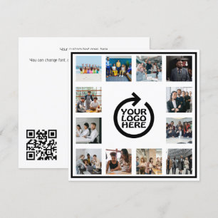 Carte Logo d'entreprise et 12 photos QR Code personnalis