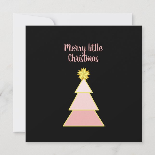 Carte Logo d'entreprise Joyeux Noël rose Carré simple (Devant)
