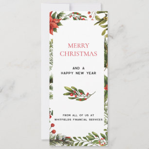 Carte Logo d'entreprise Merry Christmas Berries Bonjour