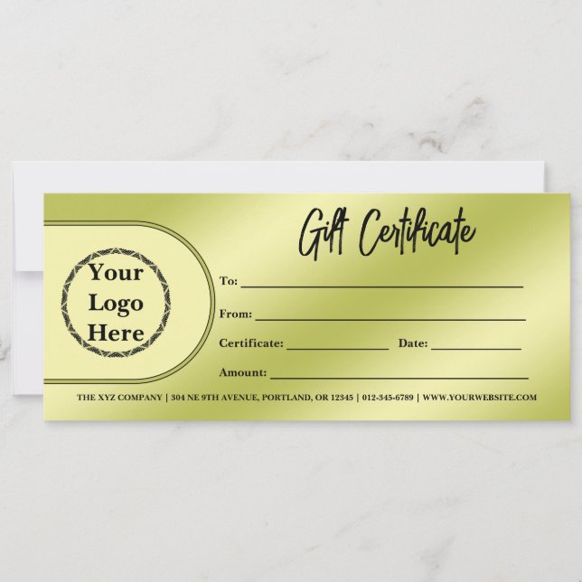 Carte Logo d'entreprise moderne | Certificat cadeau mini (Devant)